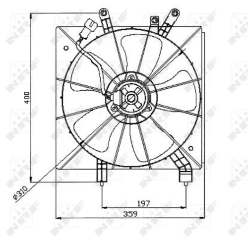 Ventilátor chladenia motora NRF 47043