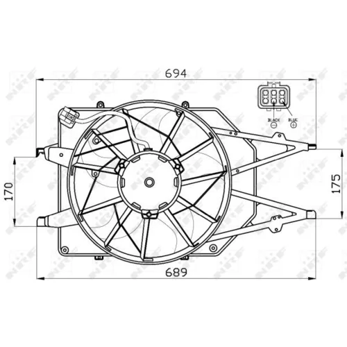 Ventilátor chladenia motora NRF 47465 - obr. 2