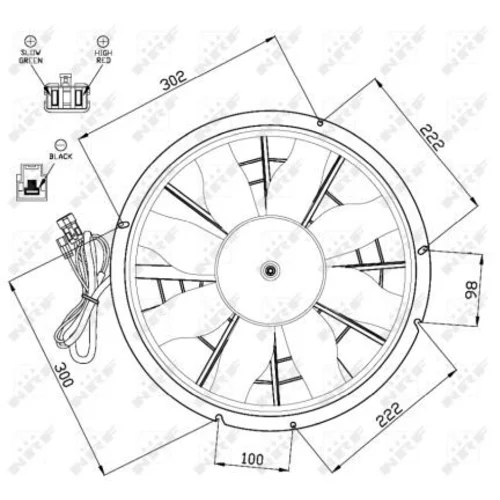 Ventilátor chladenia motora NRF 47470 - obr. 1