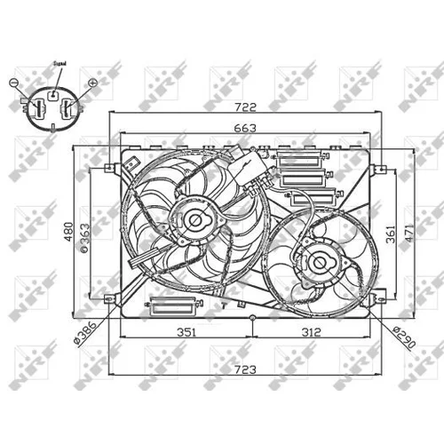 Ventilátor chladenia motora NRF 47756