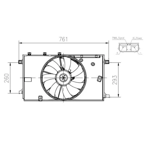 Ventilátor chladenia motora NRF 47933