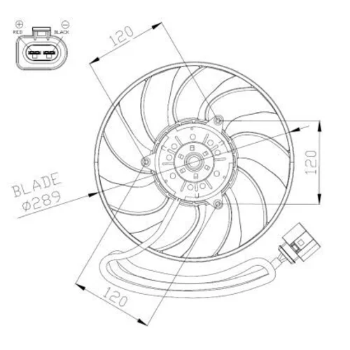 Ventilátor chladenia motora NRF 47946