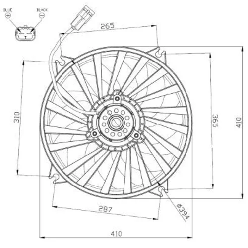 Ventilátor chladenia motora NRF 47962