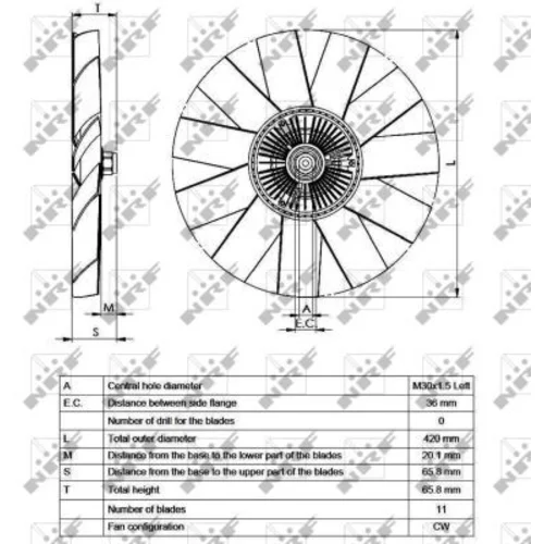 Spojka ventilátora chladenia 49542 /NRF/ - obr. 3