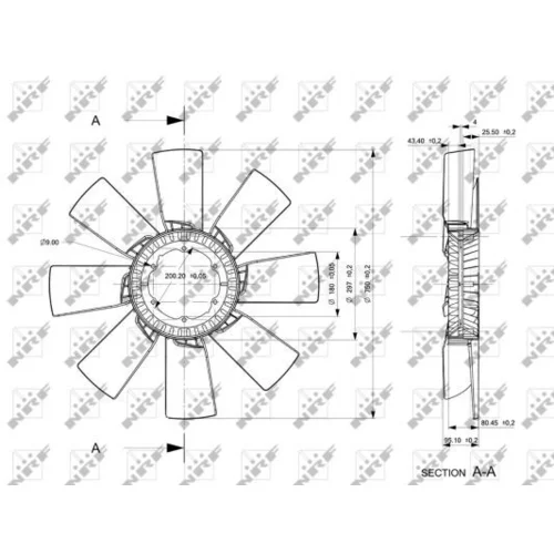 Koleso ventilátora chladenia motora NRF 49857 - obr. 1