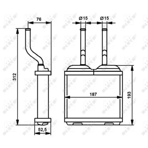 Výmenník tepla vnútorného kúrenia NRF 52103 - obr. 2