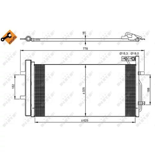 Kondenzátor klimatizácie NRF 350029 - obr. 3