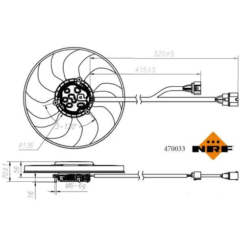 Ventilátor chladenia motora NRF 470033