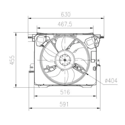 Ventilátor chladenia motora NRF 47899