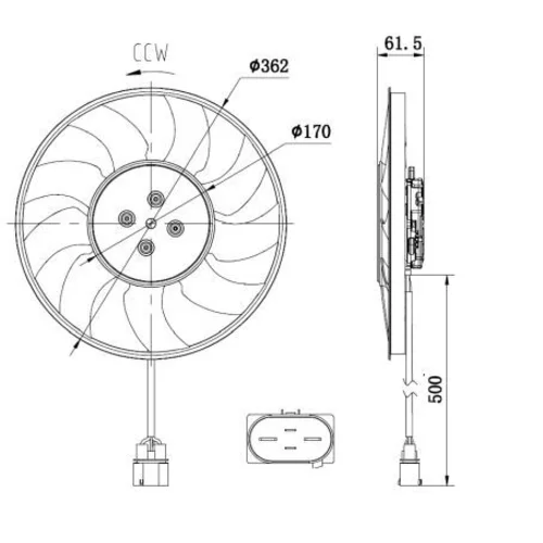 Ventilátor chladenia motora NRF 47931