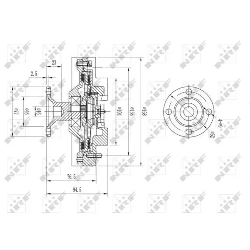 Spojka ventilátora chladenia NRF 49624 - obr. 4