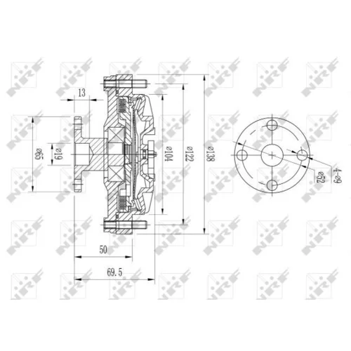 Spojka ventilátora chladenia NRF 49652 - obr. 1