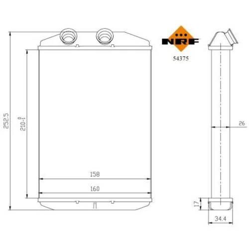 Výmenník tepla vnútorného kúrenia NRF 54375 - obr. 4