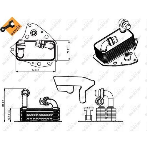 Chladič motorového oleja NRF 31344 - obr. 4
