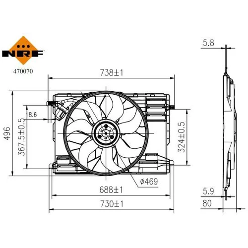 Ventilátor chladenia motora NRF 470070 - obr. 4