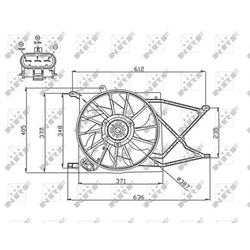 Ventilátor chladenia motora NRF 47749