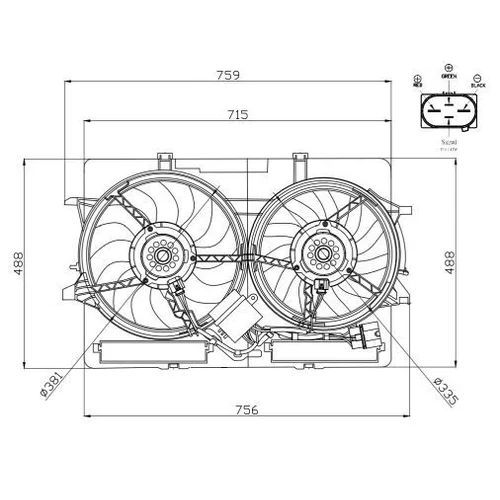 Ventilátor chladenia motora 47938 /NRF/