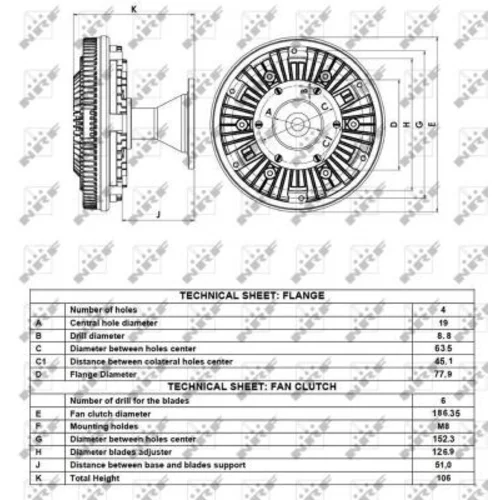 Spojka ventilátora chladenia NRF 49094 - obr. 3