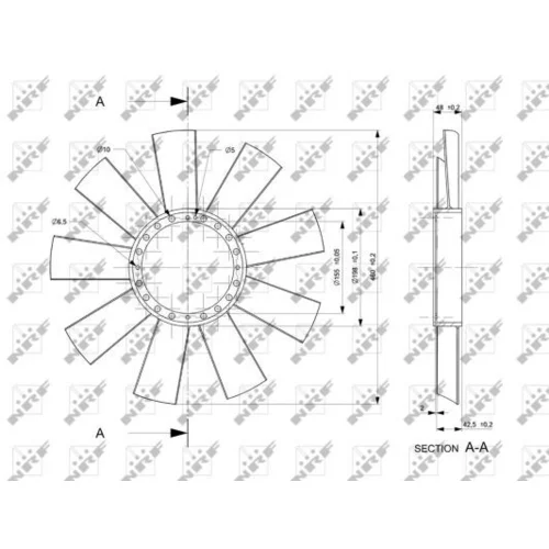 Koleso ventilátora chladenia motora NRF 49811 - obr. 1