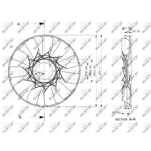 Koleso ventilátora chladenia motora NRF 49831 - obr. 1