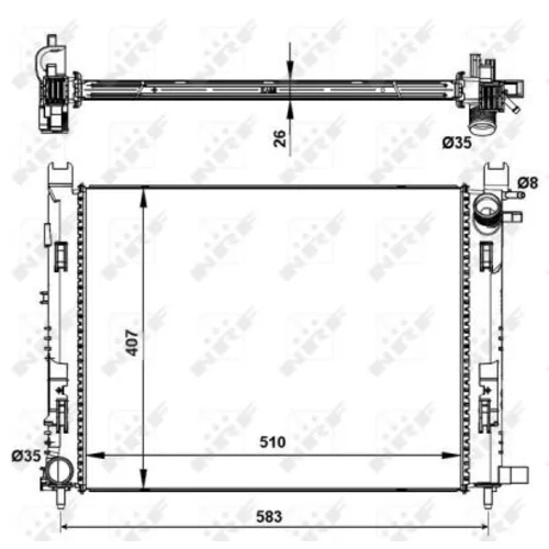 Chladič motora NRF 58443 - obr. 3