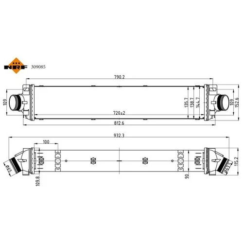 Chladič plniaceho vzduchu NRF 309085 - obr. 4