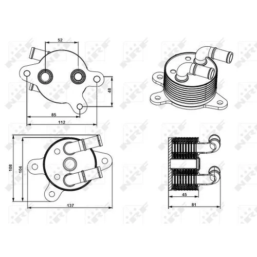 Chladič oleja automatickej prevodovky NRF 31750 - obr. 4