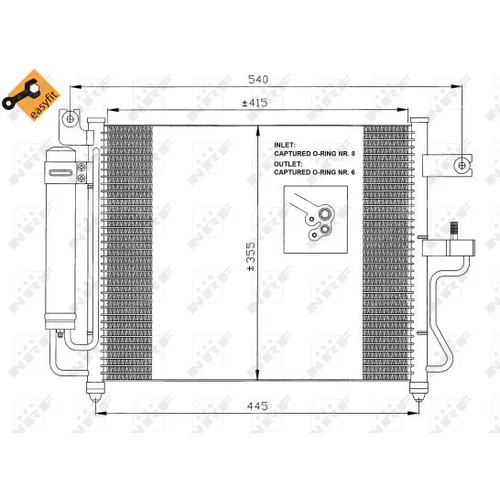 Kondenzátor klimatizácie NRF 35428