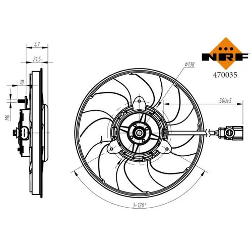 Ventilátor chladenia motora NRF 470035