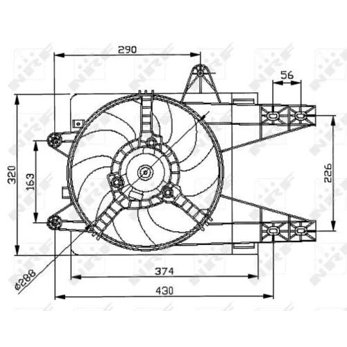 Ventilátor chladenia motora NRF 47038