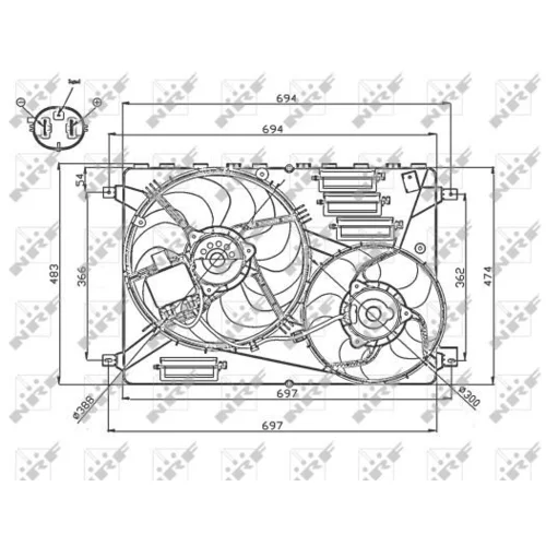 Ventilátor chladenia motora NRF 47754