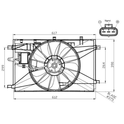 Ventilátor chladenia motora NRF 47937