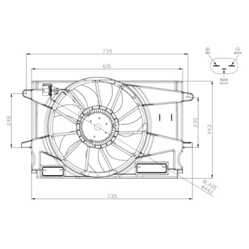 Ventilátor chladenia motora NRF 47947