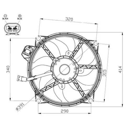 Ventilátor chladenia motora NRF 47965