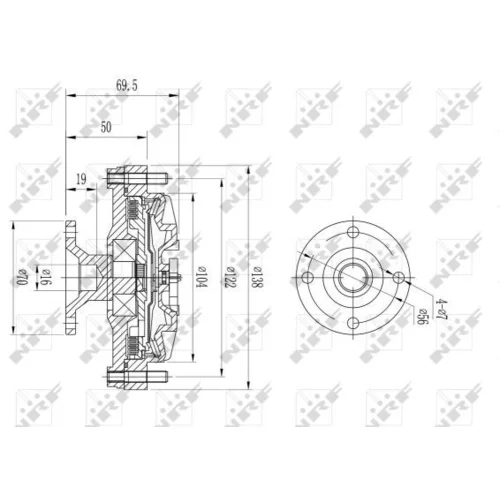 Spojka ventilátora chladenia NRF 49614 - obr. 4