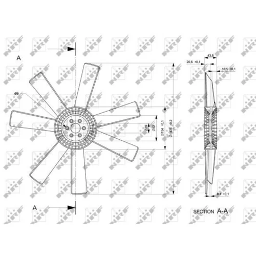 Koleso ventilátora chladenia motora NRF 49809 - obr. 1