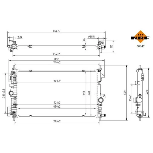 Chladič motora NRF 50047 - obr. 4