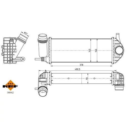 Chladič plniaceho vzduchu NRF 30962 - obr. 4