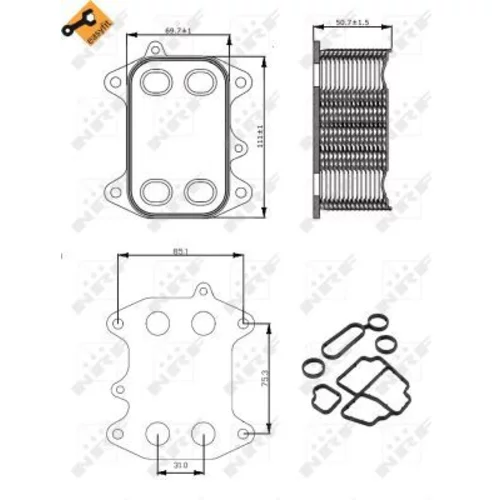 Chladič motorového oleja NRF 31263 - obr. 4