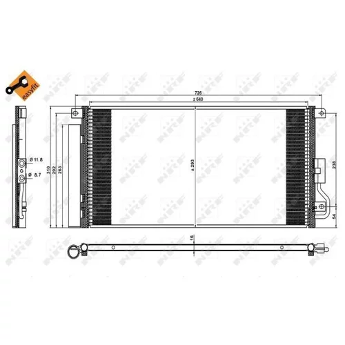 Kondenzátor klimatizácie NRF 350227 - obr. 2