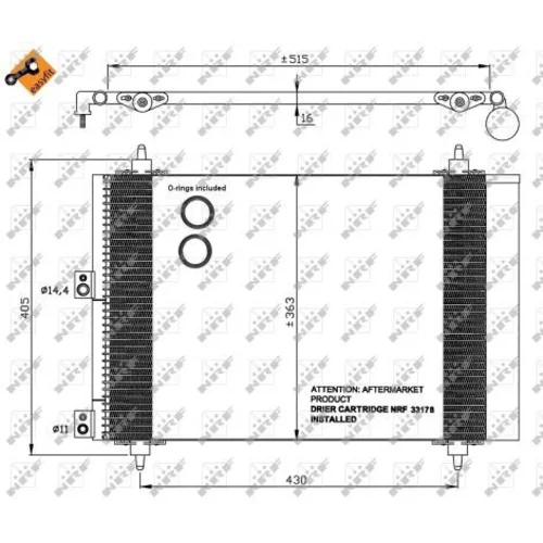 Kondenzátor klimatizácie NRF 35843 - obr. 2