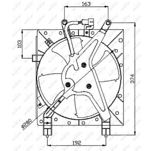 Ventilátor chladenia motora NRF 47044