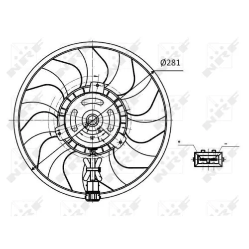 Ventilátor chladenia motora NRF 47418 - obr. 1