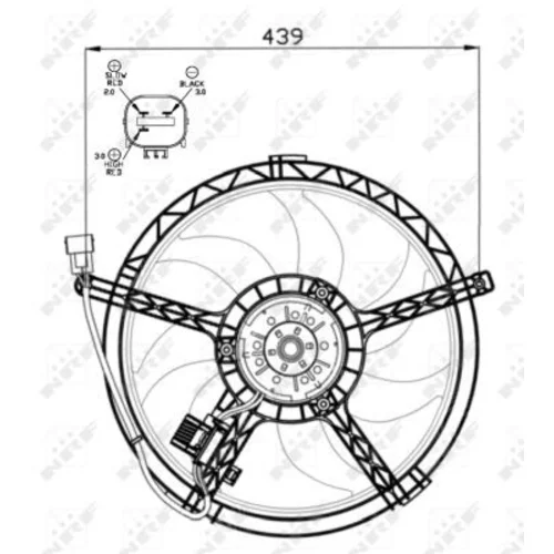 Ventilátor chladenia motora NRF 47553 - obr. 2