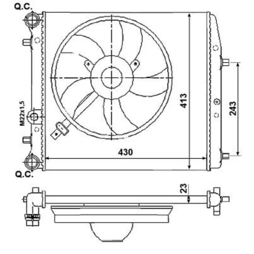 Chladič motora NRF 53021 - obr. 3