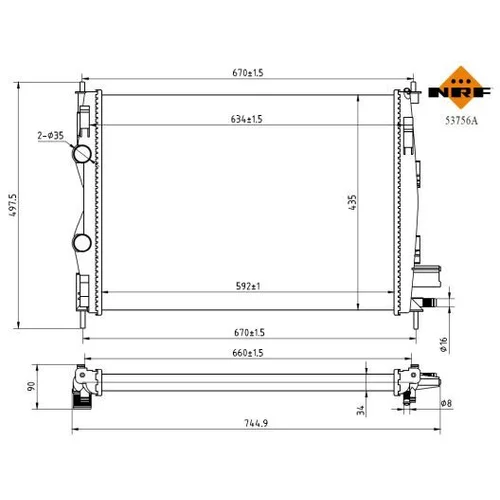 Chladič motora NRF 53756A - obr. 4