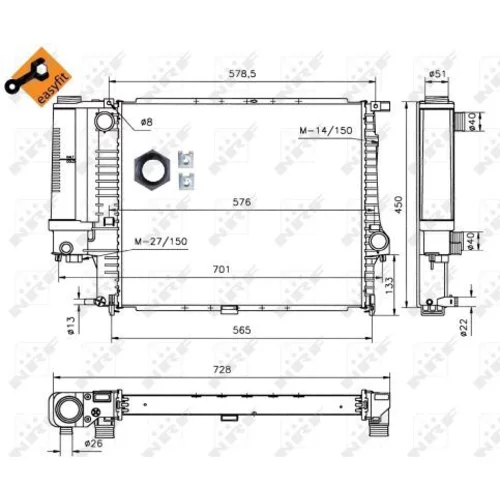 Chladič motora NRF 53852 - obr. 3