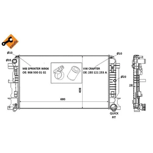 Chladič motora NRF 53885A - obr. 3