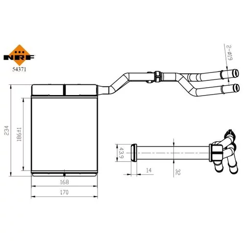 Výmenník tepla vnútorného kúrenia NRF 54371 - obr. 4