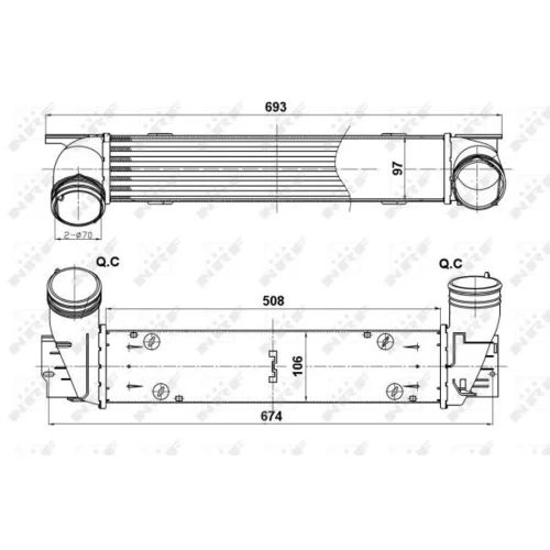 Chladič plniaceho vzduchu NRF 30385 - obr. 3